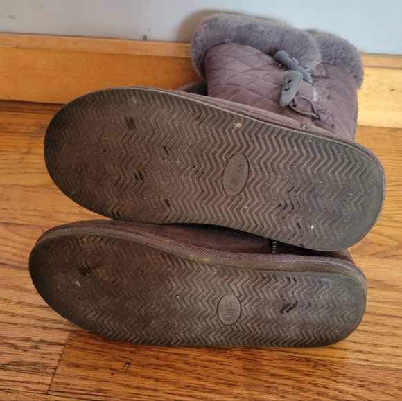 Women's Quilted Grey Boots - Picture 4 of 6